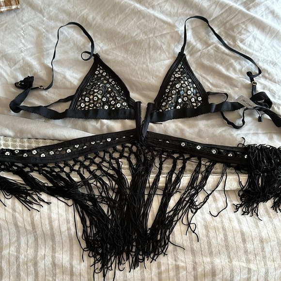 East n west label Festival outfit Verona Fringe Sequin Bra Undies - Picture 3 of 6